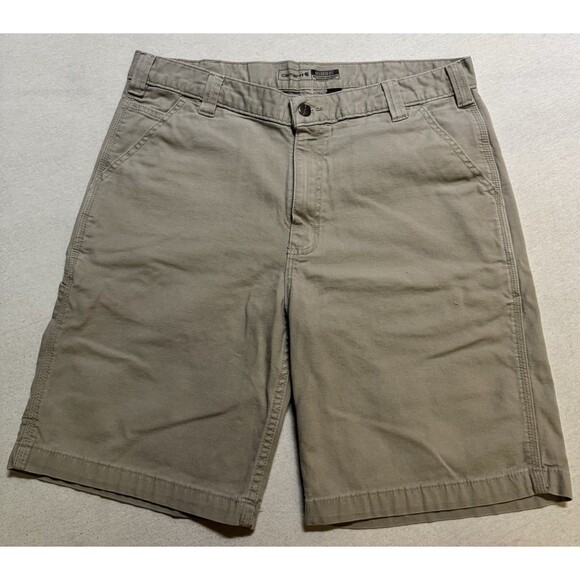 Carhartt Rugged Flex Relaxed Fit Cargo Canvas Work Shorts Tan Mens 36 BS2514-M - Picture 1 of 9